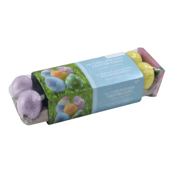 12CT Easter Egg with 6 Colors Chalk Colorful Plastic Egg