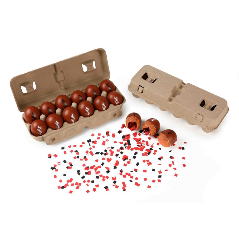 Football Design Confetti Eggs Bulk Real Eggshell Party Eggs for Easter Festival Kids Party OEM Supplier