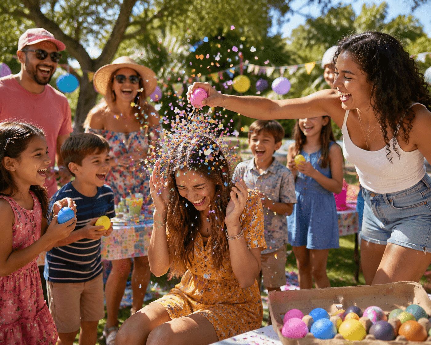 Outdoor Summer Party Activities-Confetti Eggs: Everyone Will Love