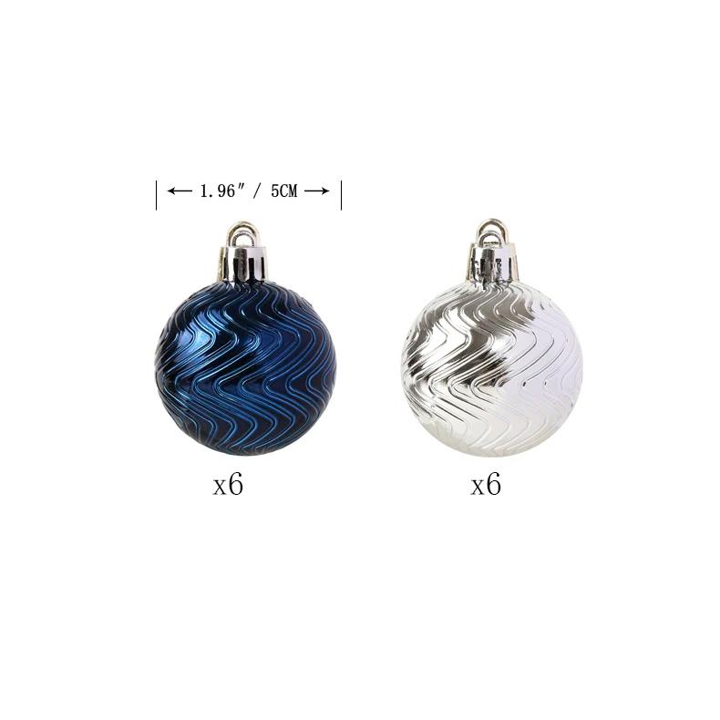 Cascaregg 12pcs 1.96 Inch  Decorating Christmas Balls  Plastic Christmas Ball Christmas TreeOrnaments for Outdoor Decorations