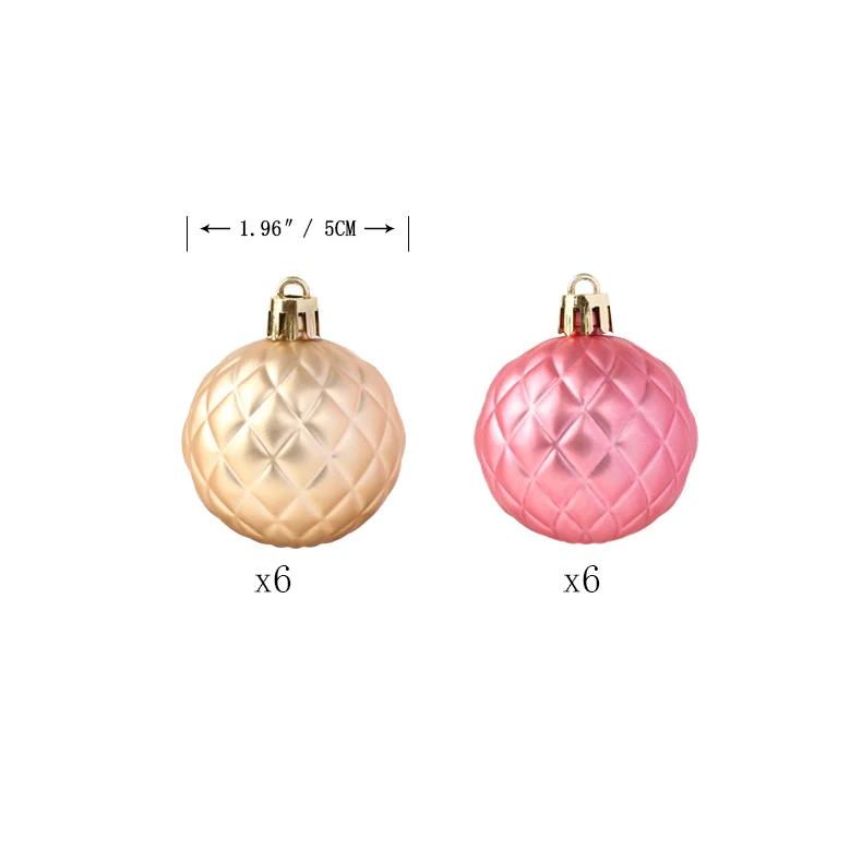 Bolas decorativas Cascaregg de 5 cm (1,96 pulgadas), suministros para decoración navideña, juegos de Navidad, bolas de plástico para colgar en el árbol de Navidad.