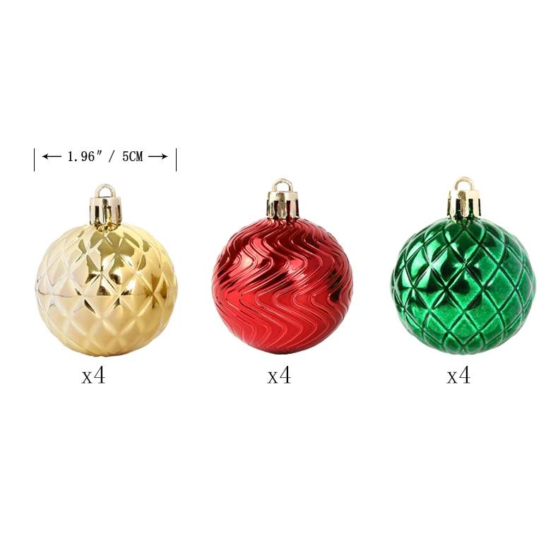 Bolas decorativas Cascaregg de 1,96" para Navidad, ideales para decorar tu árbol. Incluye adornos navideños y bolas de plástico para colgar en el árbol.