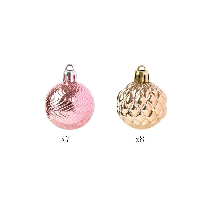 Cascaregg 1.57" Venta al por mayor, barato, 15 piezas, adorno navideño de plástico para manualidades, bola colgante