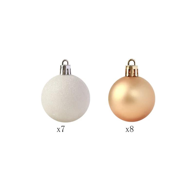 Adorno navideño colgante de plástico Cascaregg de 4 cm (1,57"), paquete de 15 unidades, venta al por mayor, adorno navideño barato para árbol de Navidad.