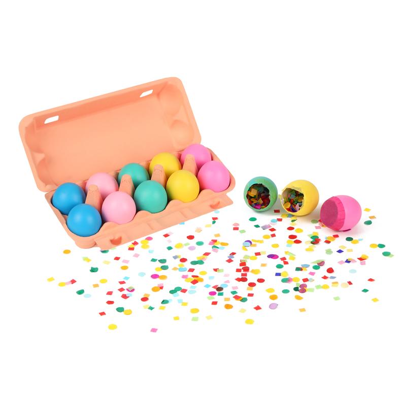 10CT Children<111>s Toy Easter Egg Colorful Confetti Egg for Easter Hunt Basket Filler