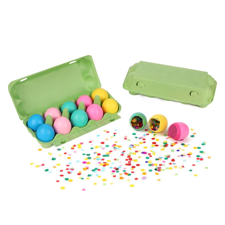 10CT Easter Holiday Supplies Confetti Eggs Kid<111>s Gift for Easter Basket Stuffers with real egg shell