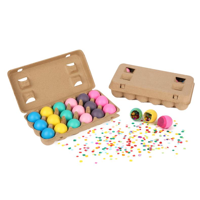 18CT Easter Decorated Eggs Best for Easter Egg Hunting Surprise Eggs Colorful Confetti Eggs(Cascarones)