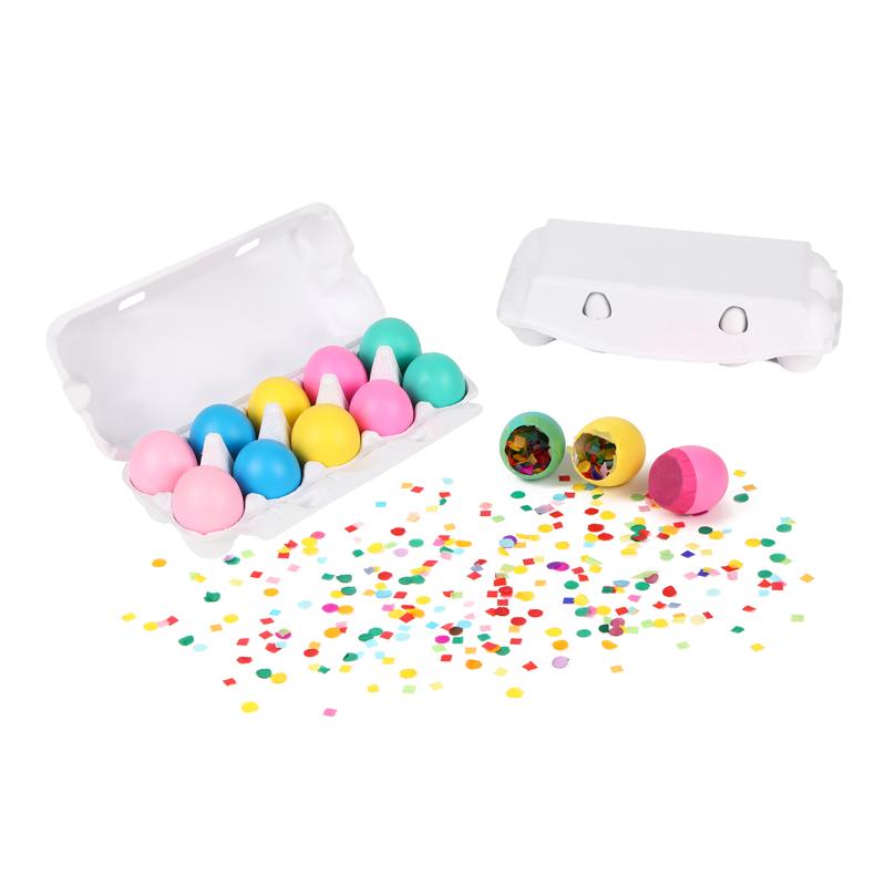 10CT Easter Eggs With Multicolor Paper Confetti Assorted Colors Transparent Basket Fillers Party Supplies Cascarones