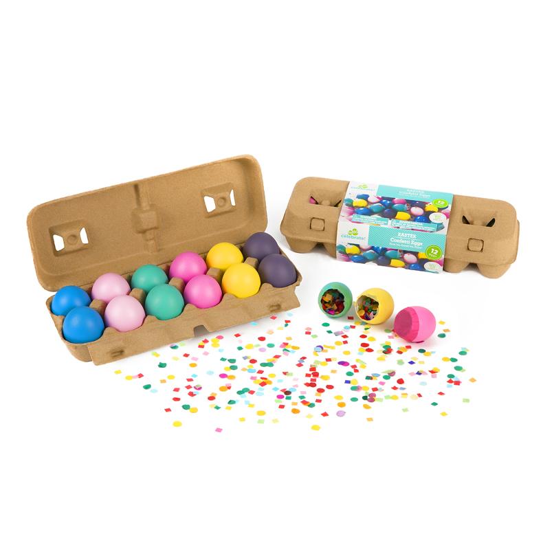 12CT Wholesale Easter Confetti Eggs Mexican Cascarones Party Decorations and Toys for Egg Hunt