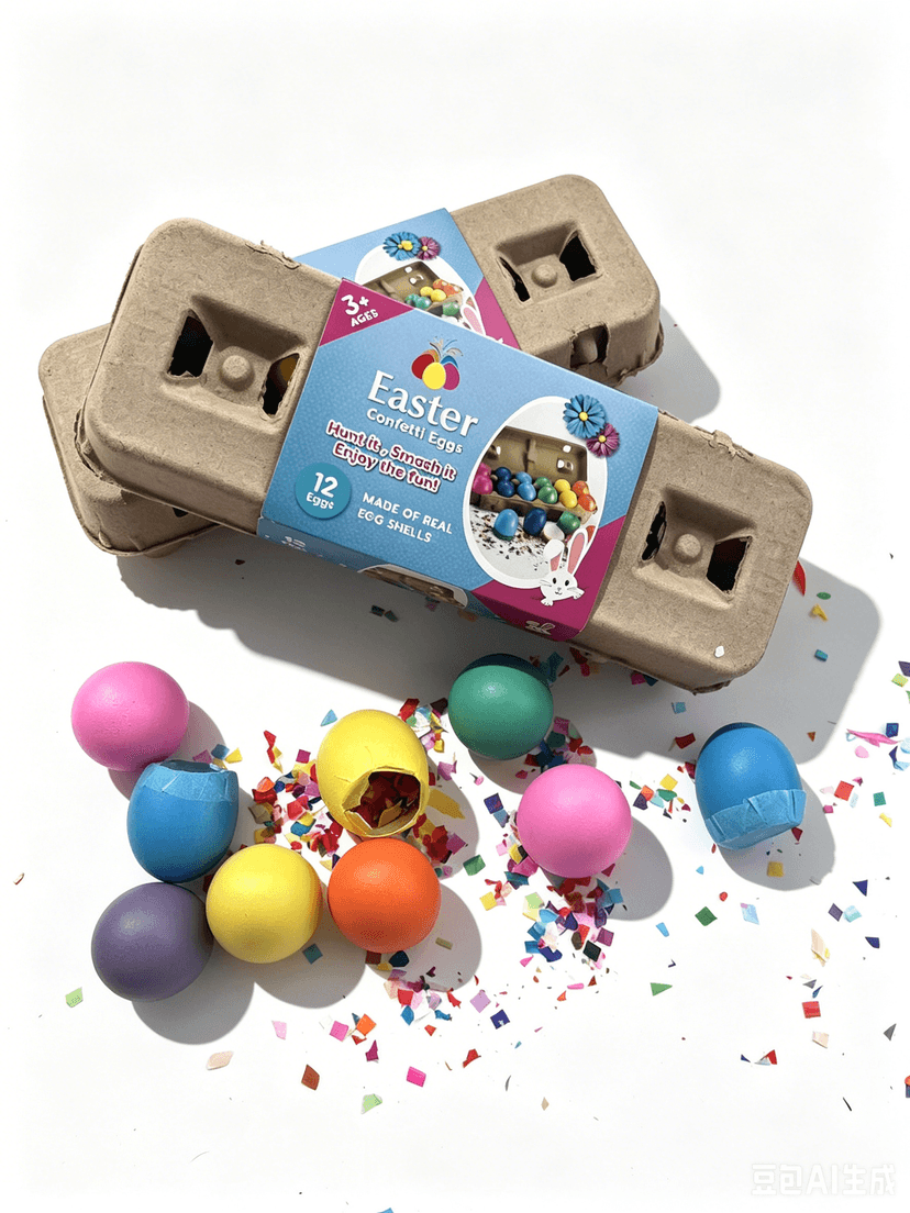 Real Eggshell Confetti Eggs – Colorful Cascarones for Parties, Festivals & Family Fun