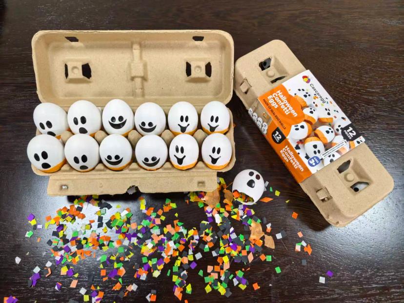 Cascaregg Halloween Ghost Confetti Eggs Cascarones Party Decoration Biodegradable Paper Confetti Safe and Fun for Parties