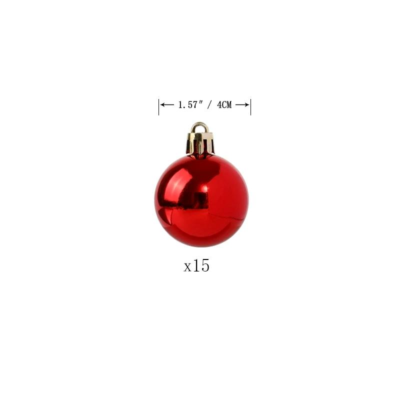 Cascaregg 1.57" Red Shatterproof Hanging Christmas Ornaments Balls Christmas Tree Holiday Wedding Mardi Gras Party Plaque Decor